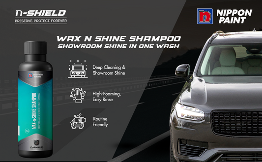 Nippon Paint n-Shield Car Wax Shampoo 250ml | Deep Cleaning, Glossy Finish, Wax Protection | No. 1 Paint In Asia Pacific