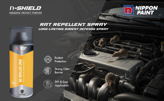 Nippon Paint n-Shield Rat Repellent Coating Spray 500ml | Protects Car Engine Wires from Rodents, Long Lasting Protection