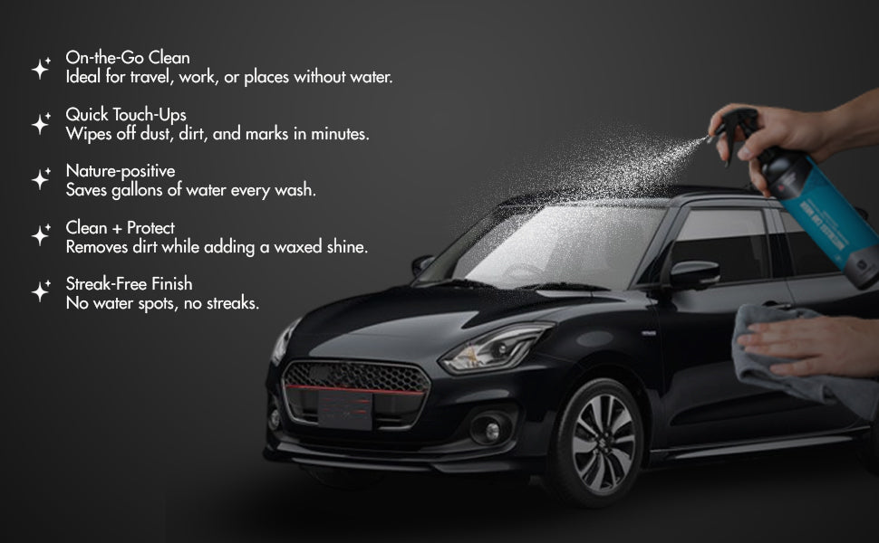 Nippon Paint Waterless Car Wash Spray 250ml | Quick Clean | High Gloss Shine | Eco Friendly Car Cleaner Spray | n-Shield Waterless Wash for Bike & Car | No.1 Paint in Asia Pacific.