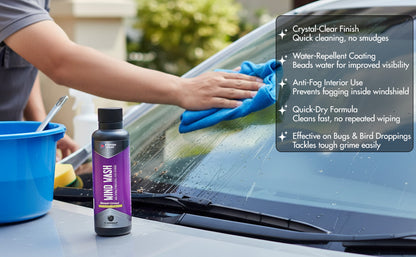 Nippon Paint n-Shield Car Windshield Wash 250ml | Dilutable, Removes Dirt, Bird Droppings, Stains, Clear View | No. 1 Paint In Asia Pacific