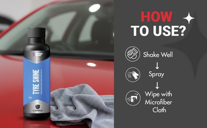 Nippon Paint n-Shield Tyre Shine Spray 250ml | Long Lasting Gloss, Restores Black Finish, Protects from Dust & Fading