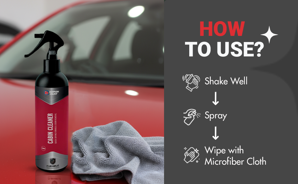 Nippon Paint n-Shield Car Interior Cleaner 250ml | Dashboard Cleaner, Natural Shine, Removes tough Stains | n-Shield | No. 1 Paint In Asia Pacific
