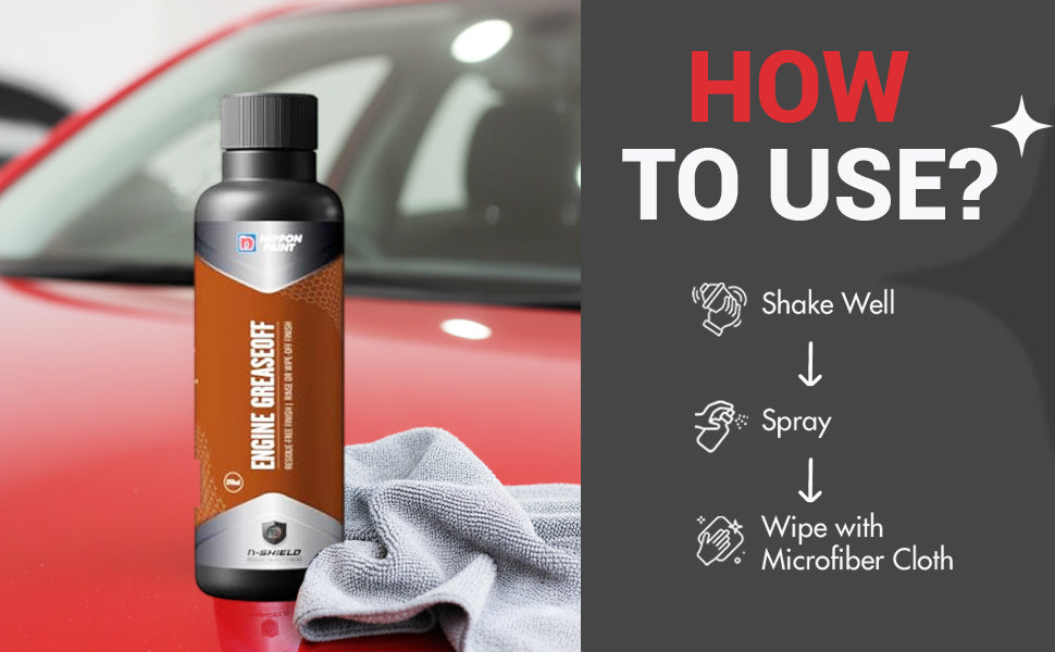 Nippon Paint n-Shield Engine Degreaser Spray 250ml | Powerful Engine Cleaner, Removes Oil, Dirt, Non-Corrosive | No. 1 Paint In Asia Pacific
